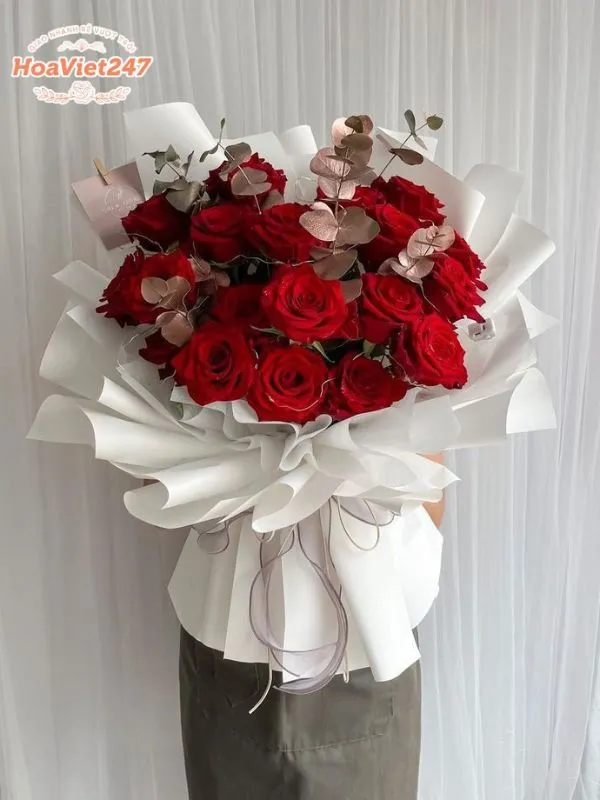 bó hồng đỏ tươi shop hoa hà tĩnh