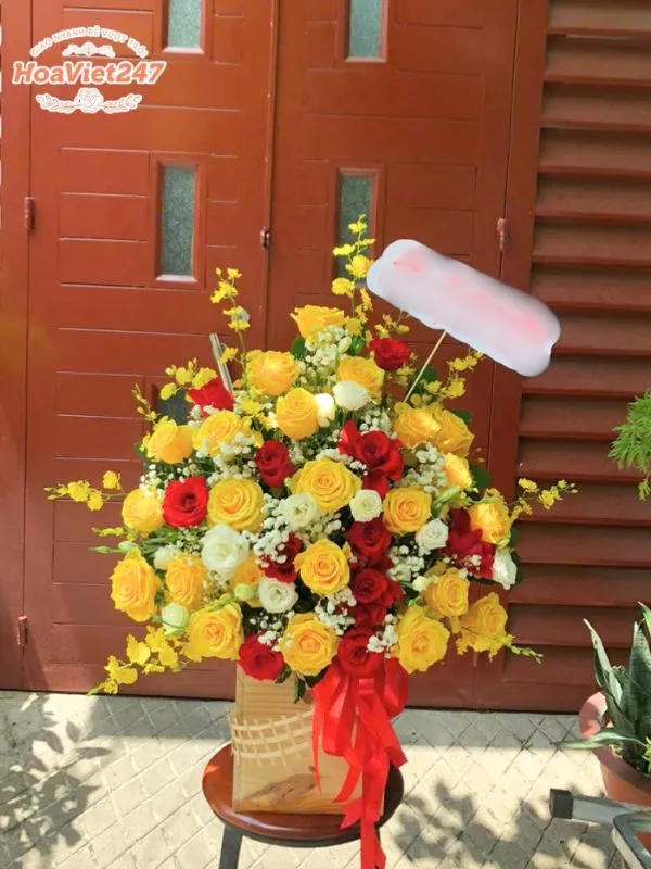 giỏ hoa hồng vàng đẹp Bắc Giang