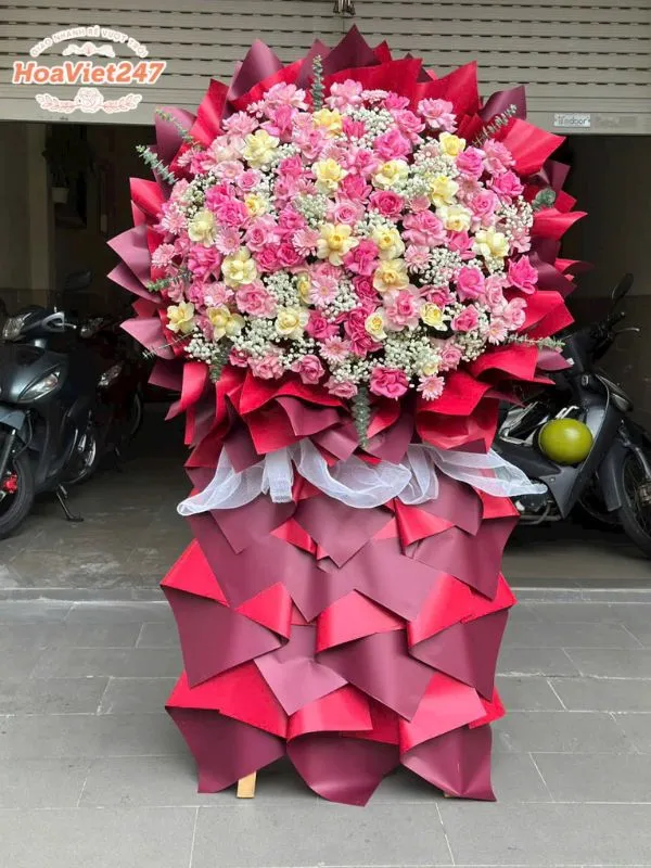 kệ hoa khai trương shop hoa gia lai 