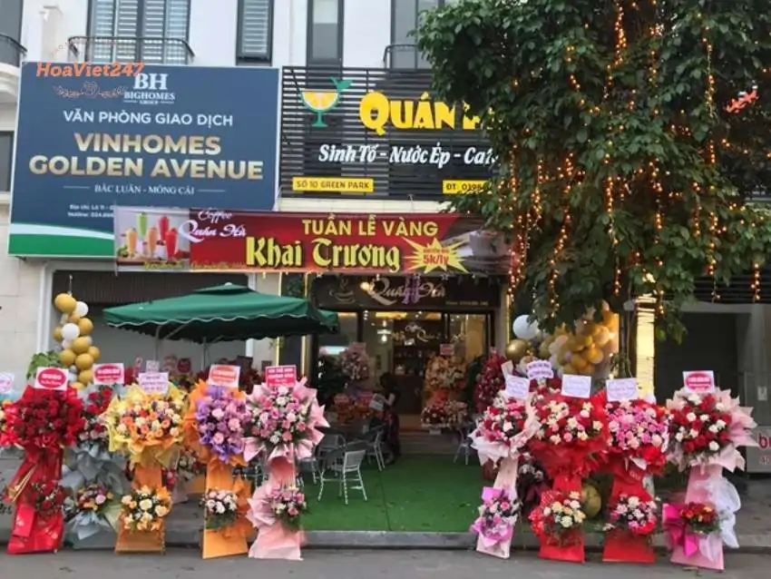 hoa khai trương quán cafe ý nghĩa