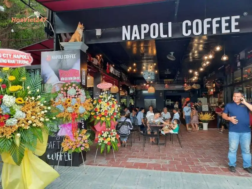 kệ hoa mừng khai trương quán cafe napoli