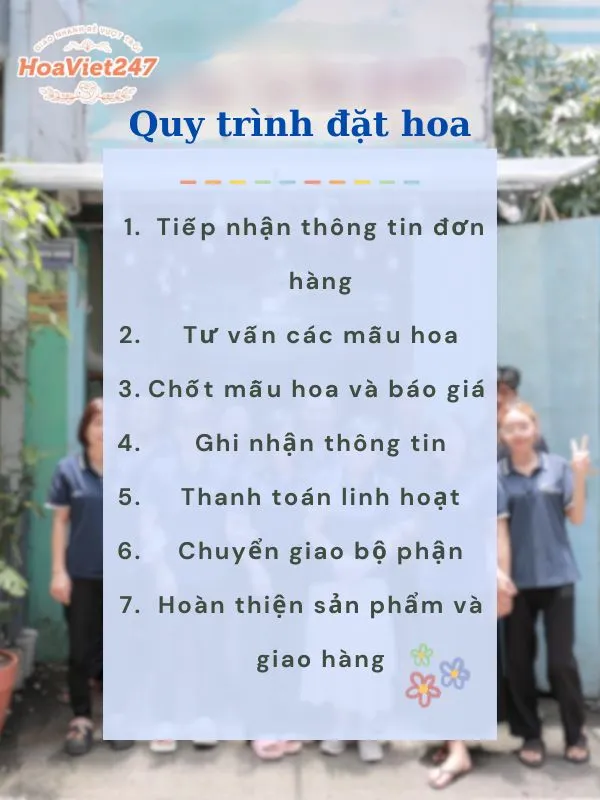 quy trình đặt hoa tại shop quận 2 