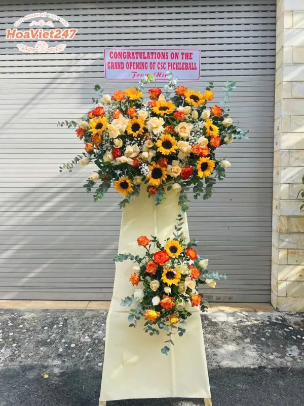 kệ hoa mừng khai trương tiệm hoa hoài đức