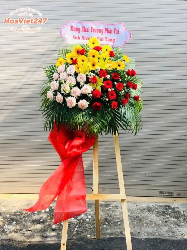 kệ hoa khai trương shop hoa tươi cầu giấy