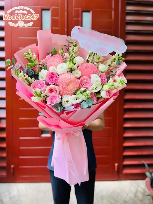 bó hoa hồng shop hoa long biên