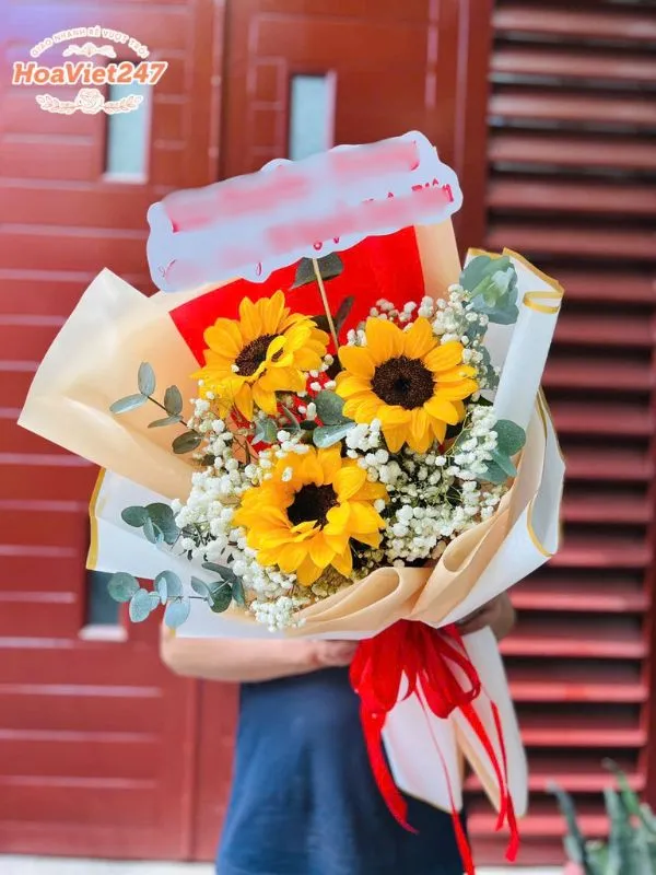 bó hướng dương shop hoa tươi long biên