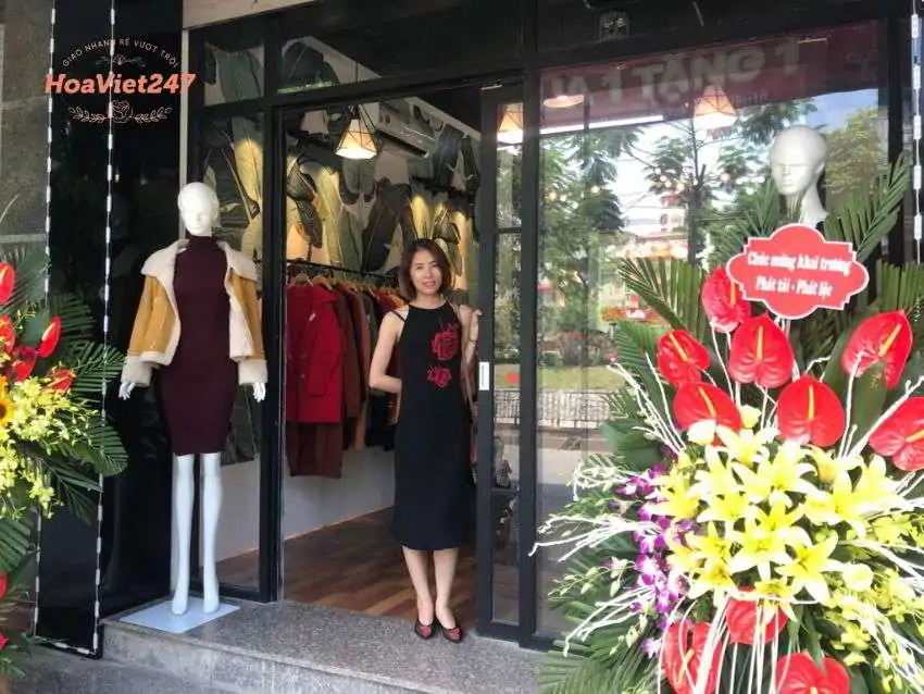 hoa khai trương cửa hàng shop hai bà trưng 