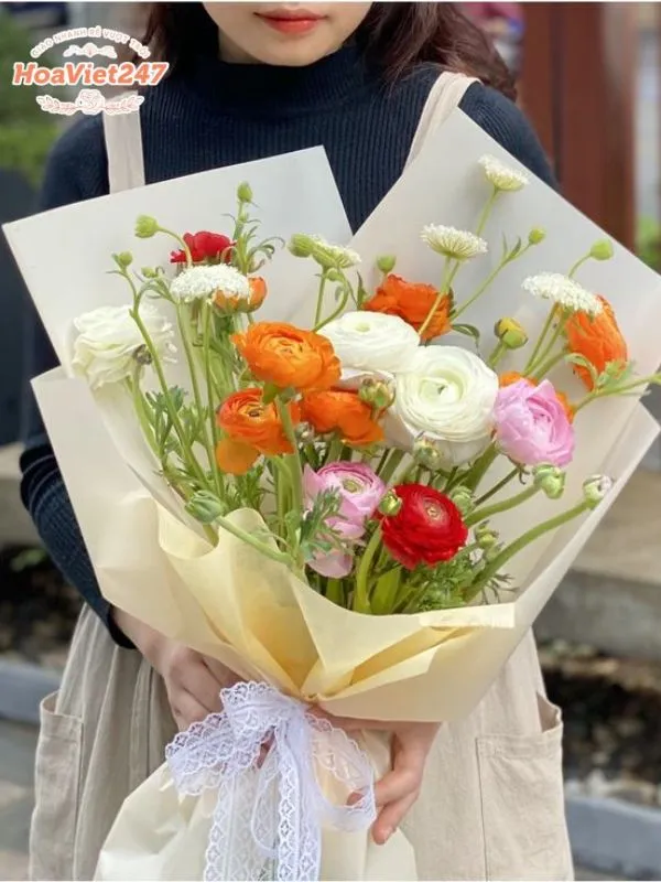 bó hoa mao lương nhiều màu sắc