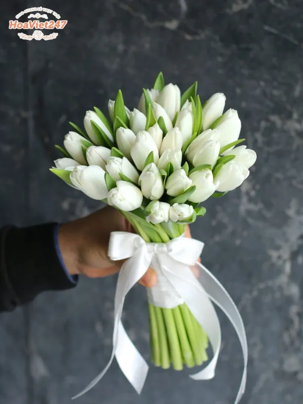 giá hoa cưới tulip