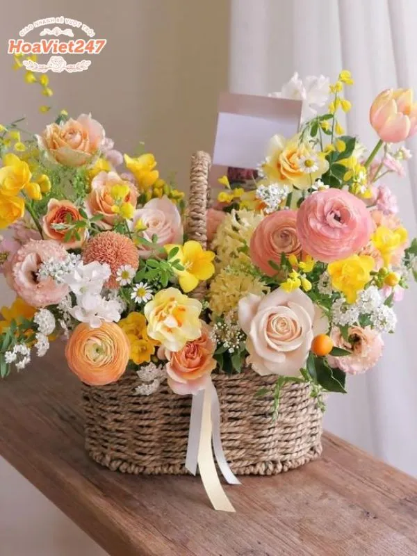 giỏ hoa mao lương hiện đại