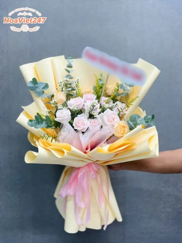 bó hoa hồng mix tặng người yêu 