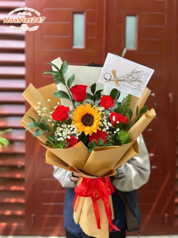 bó hoa nhỏ hướng dương tặng em gái