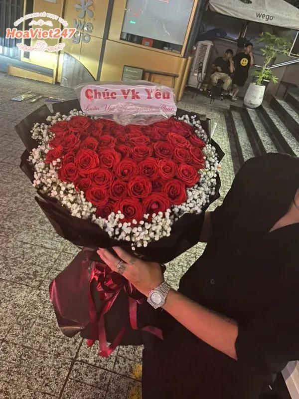 bó hoa trái tim tặng người yêu