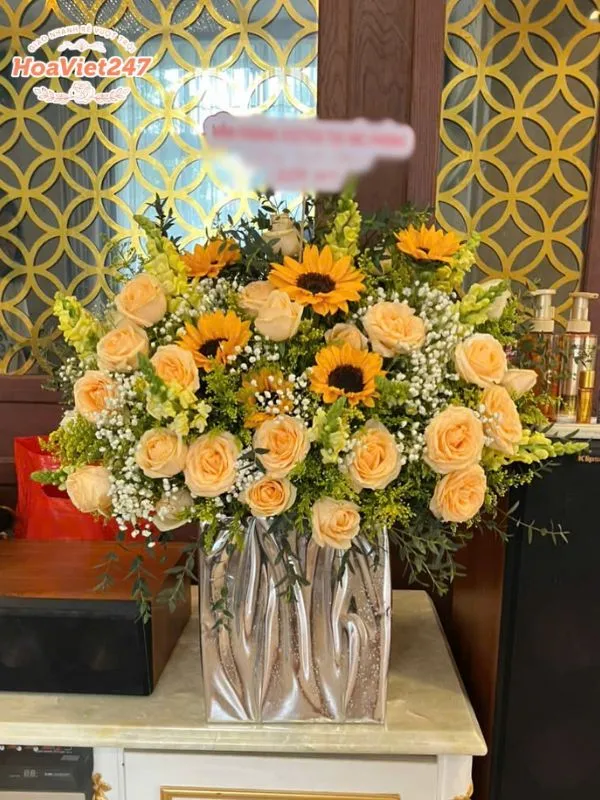 giỏ hoa sang trọng mừng thọ 