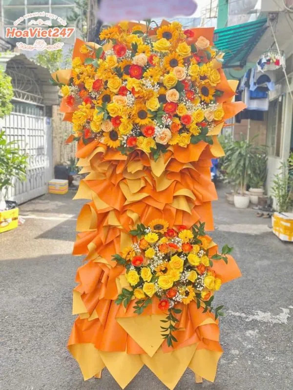 kệ hoa mừng thọ tông cam
