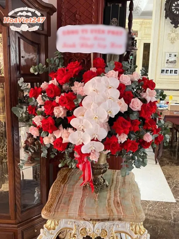 lẵng hoa mừng thọ từ lan hồ đẹp