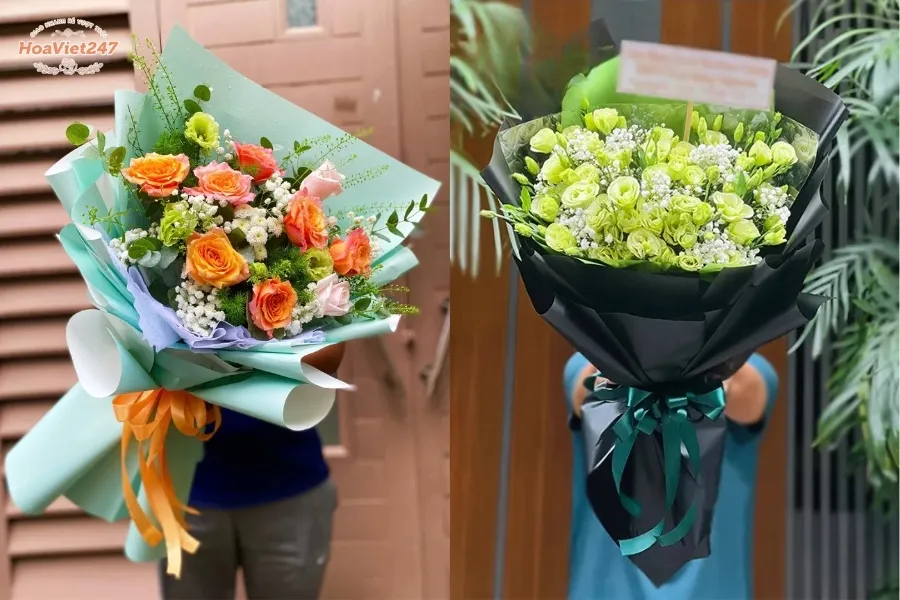 Bó hoa chúc mừng ngày truyền thống công an nhân dân