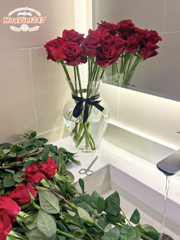 một số bí quyết cắm hoa hồng tươi lâu