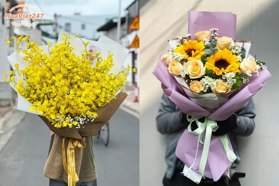 Tặng hoa chúc mừng ngày truyền thống công an nhân dân